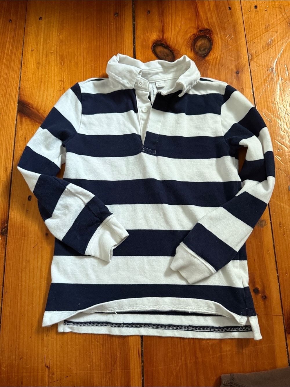 Janie and Jack Navy & White Striped Boys Rugby Shirt